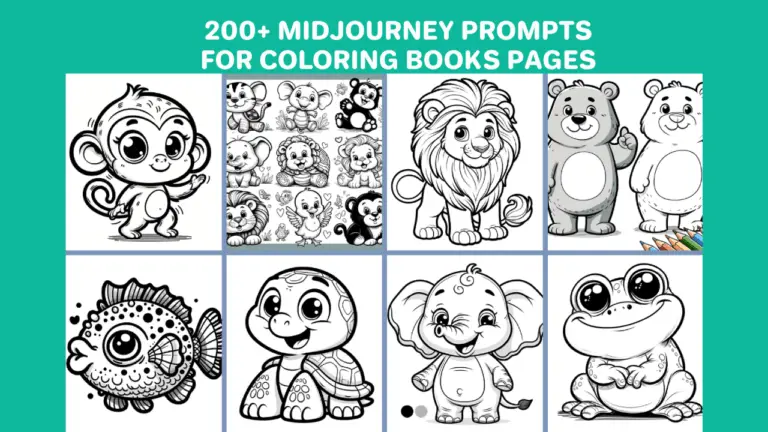200+ Best midjourney prompts for coloring books pages