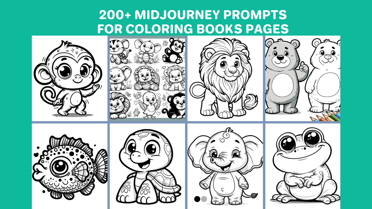 Best midjourney prompts for coloring books pages