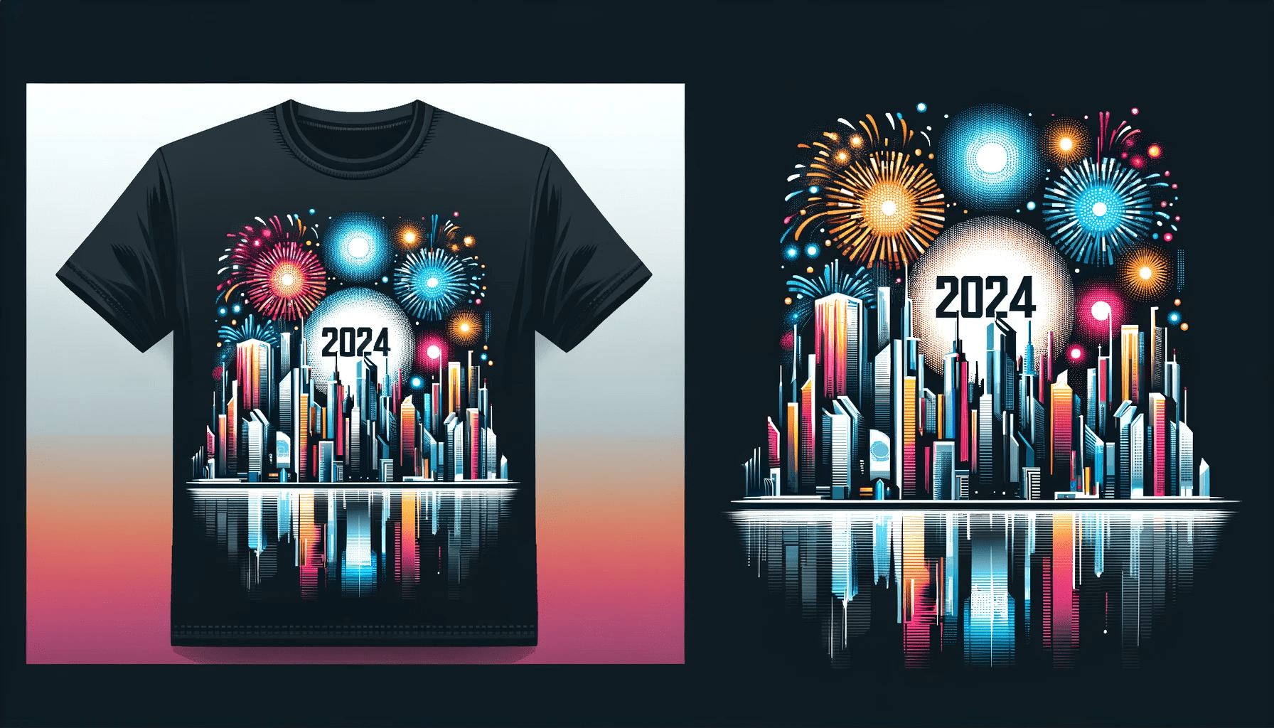 midjourney prompts for new year tshirt design