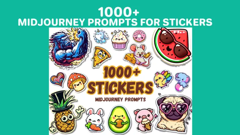 1000+ Best midjourney prompts for stickers Design