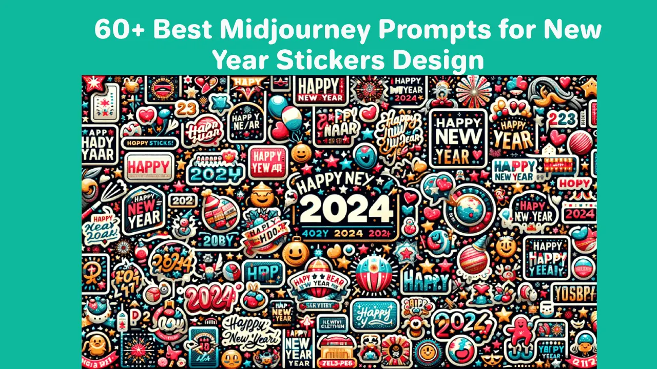 Midjourney Prompts for New Year Stickers