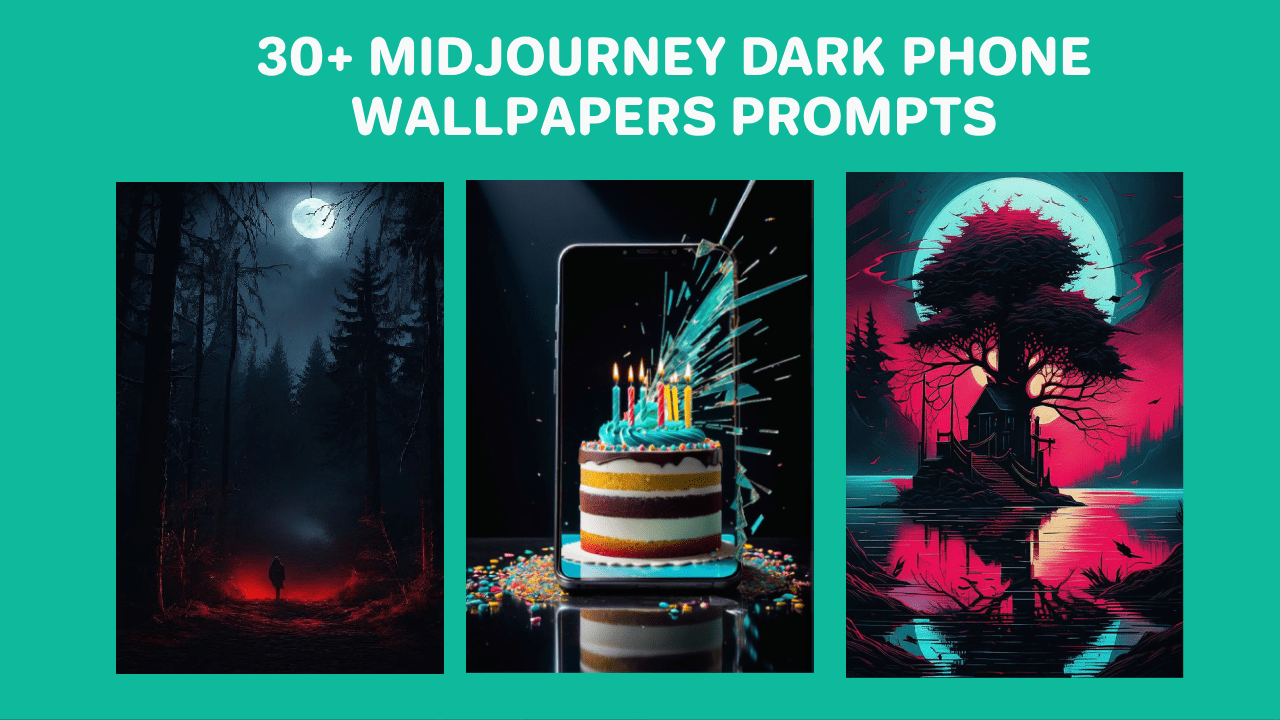 midjourney dark phone wallpaper prompts