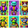 Best Midjourney Colorful Doodle Animal Illustrations Prompts