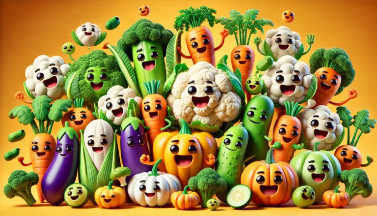 Creative DALL-E 3 Prompts for 3D Anthropomorphic Vegetable Characters